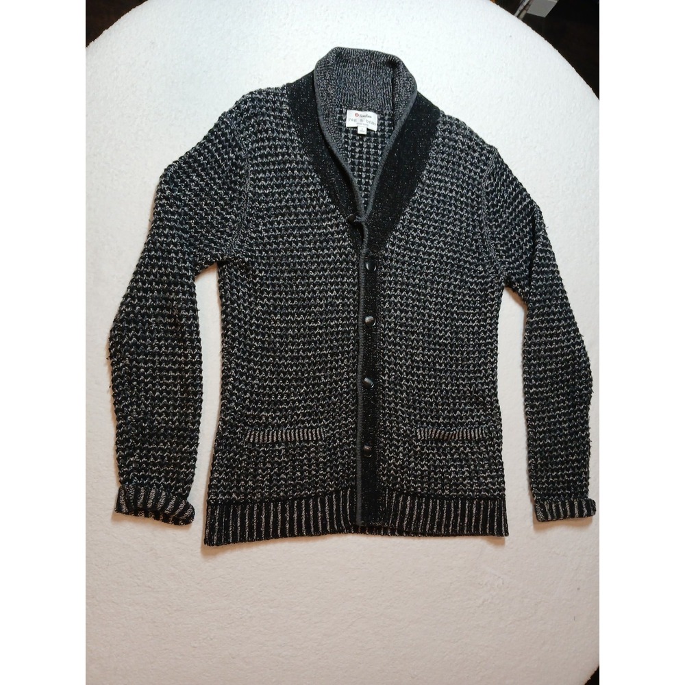 Rag & Bone Men Cardigan L Gray Cotton Wool Button Shawl Collar Neiman Marcus